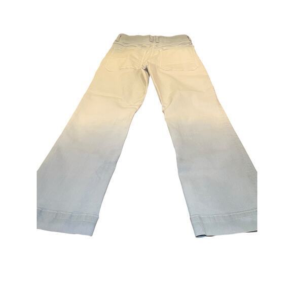 Anthropologie Women 27 Ombre Straight Leg High Rise Jeans Faded Blue, White Boho - Picture 4 of 9